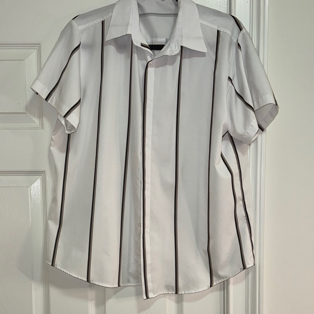 Classic White Striped Men's Shirt